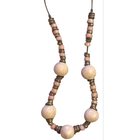 Vintage mauve beaded necklace - Picture 1 of 1